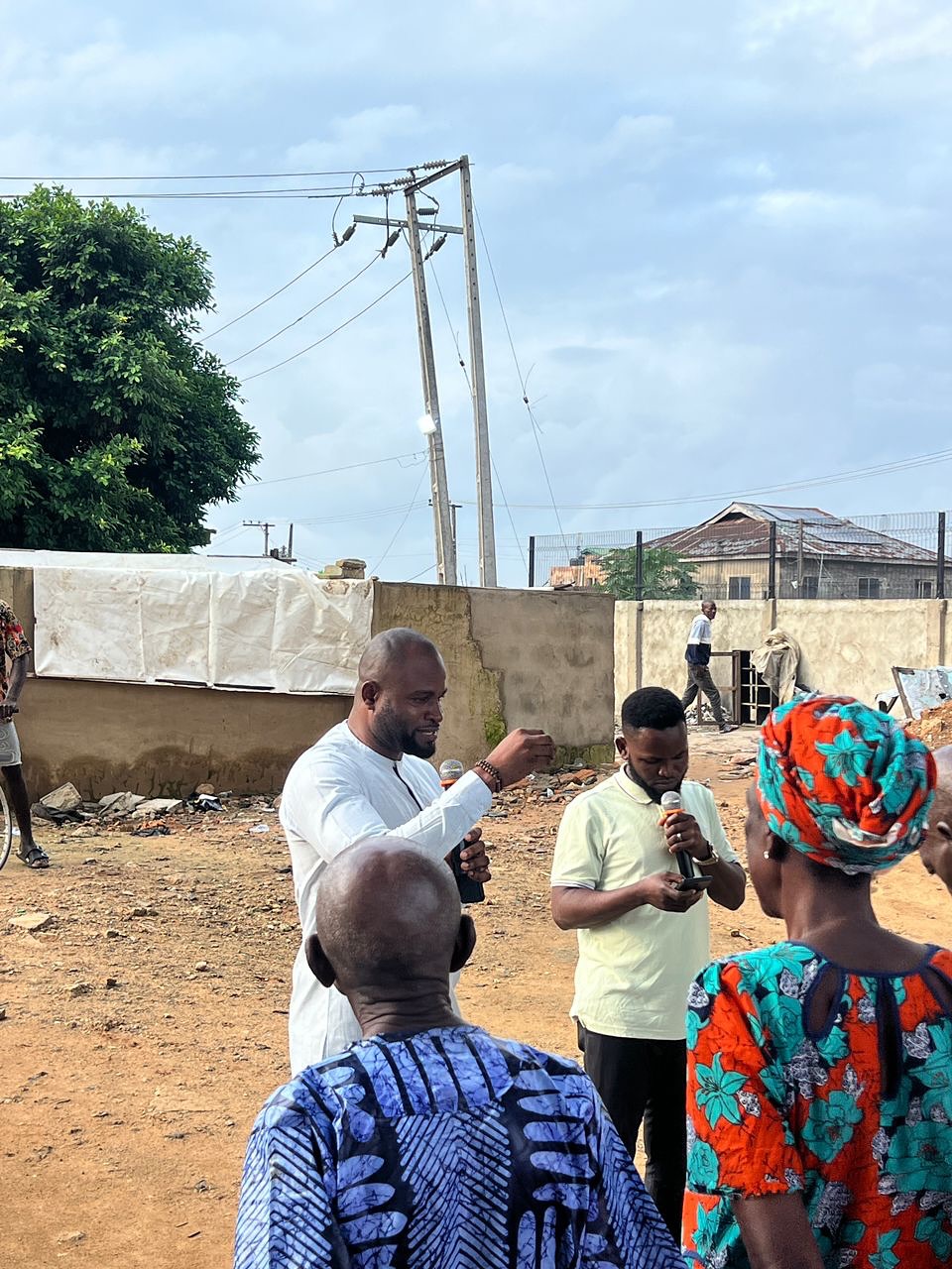 Worshippers raising hands