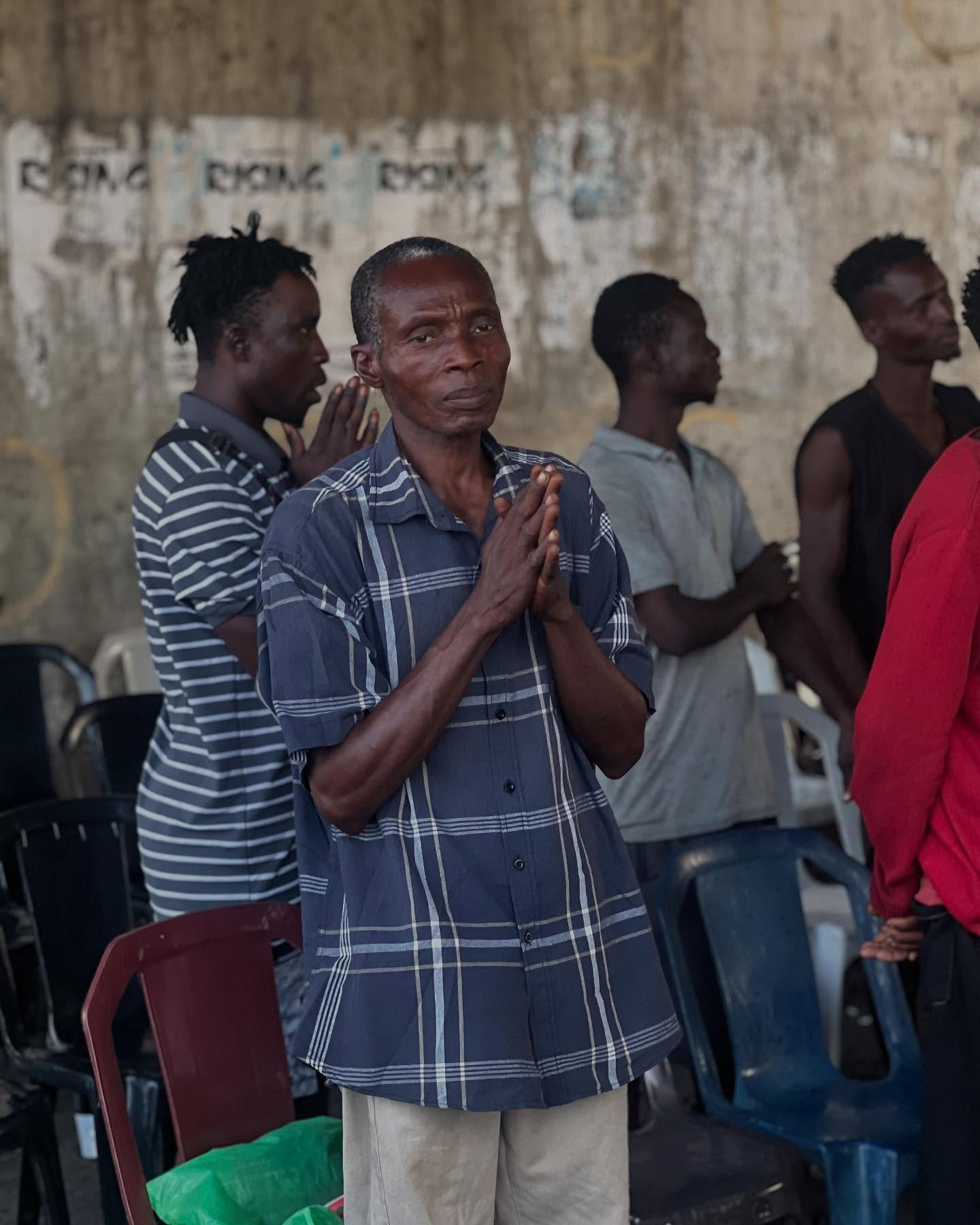 Congregation in prayer